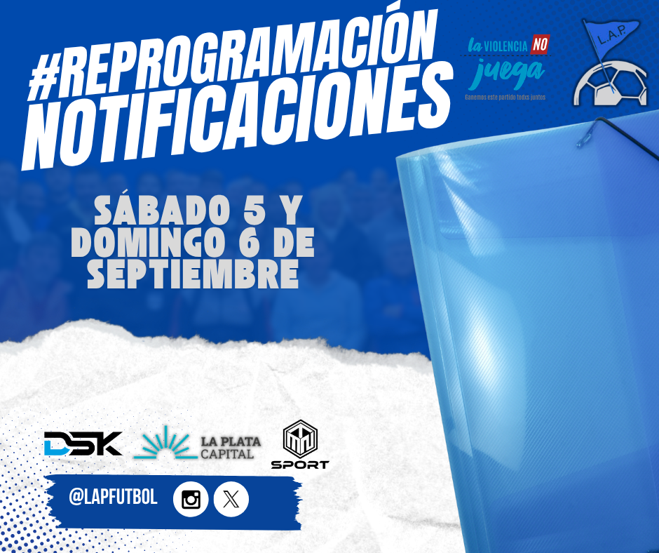 #ReProgramación NOTIFICACIONES DEL SÁBADO 5 Y DOMINGO 6 DE SEPTIEMBRE