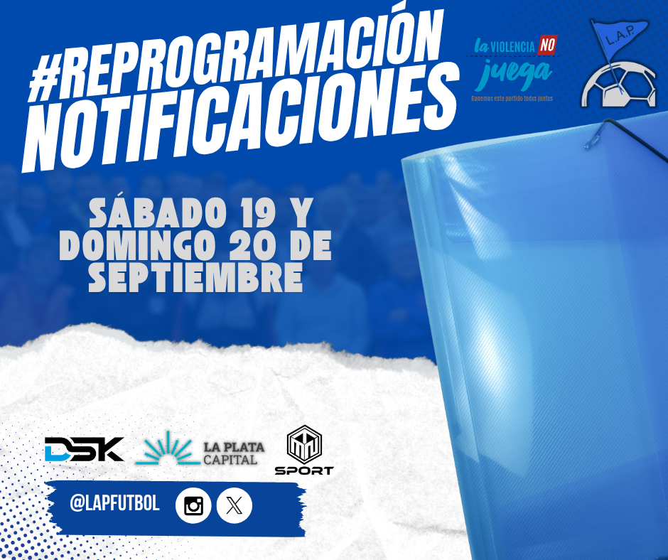 #ReProgramación NOTIFICACIONES DEL SÁBADO 19 Y DOMINGO 20 DE SEPTIEMBRE