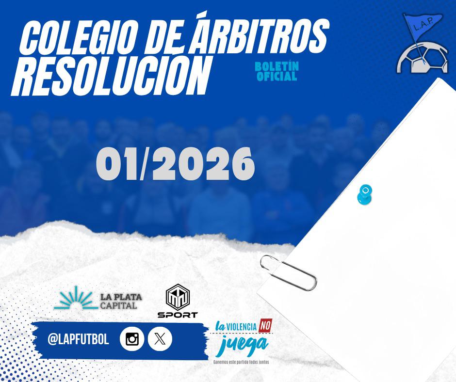 COLEGIO DE ÁRBITROS - RESOLUCIÓN Nº 01/2026