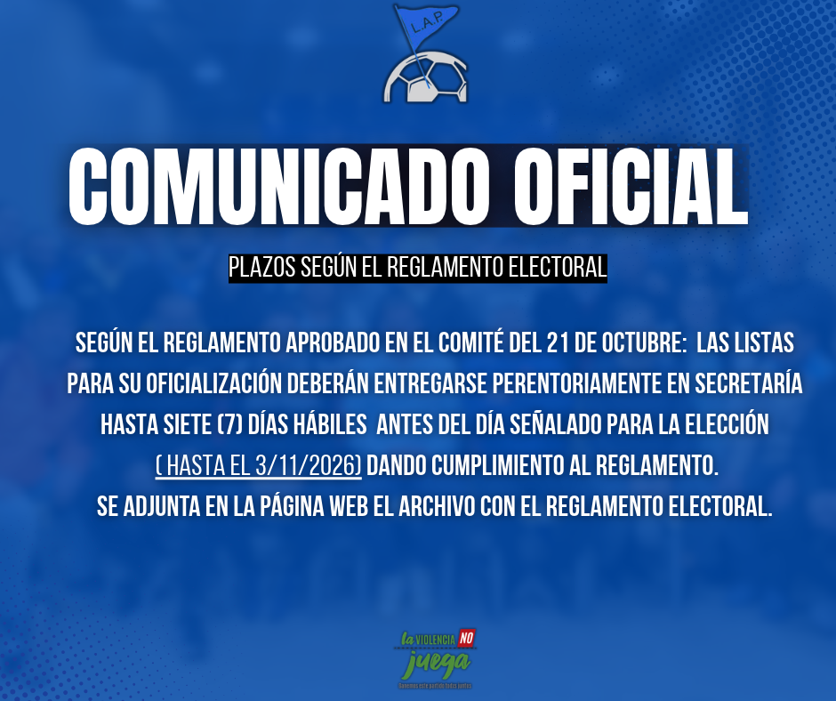 COMUNICADO OFICIAL: REGLAMENTO ELECTORAL
