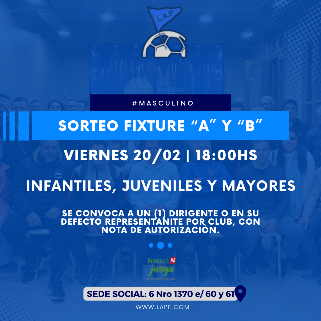 #Institucional | SORTEO DE LOS DIVISIONALES A Y B MASCULINO