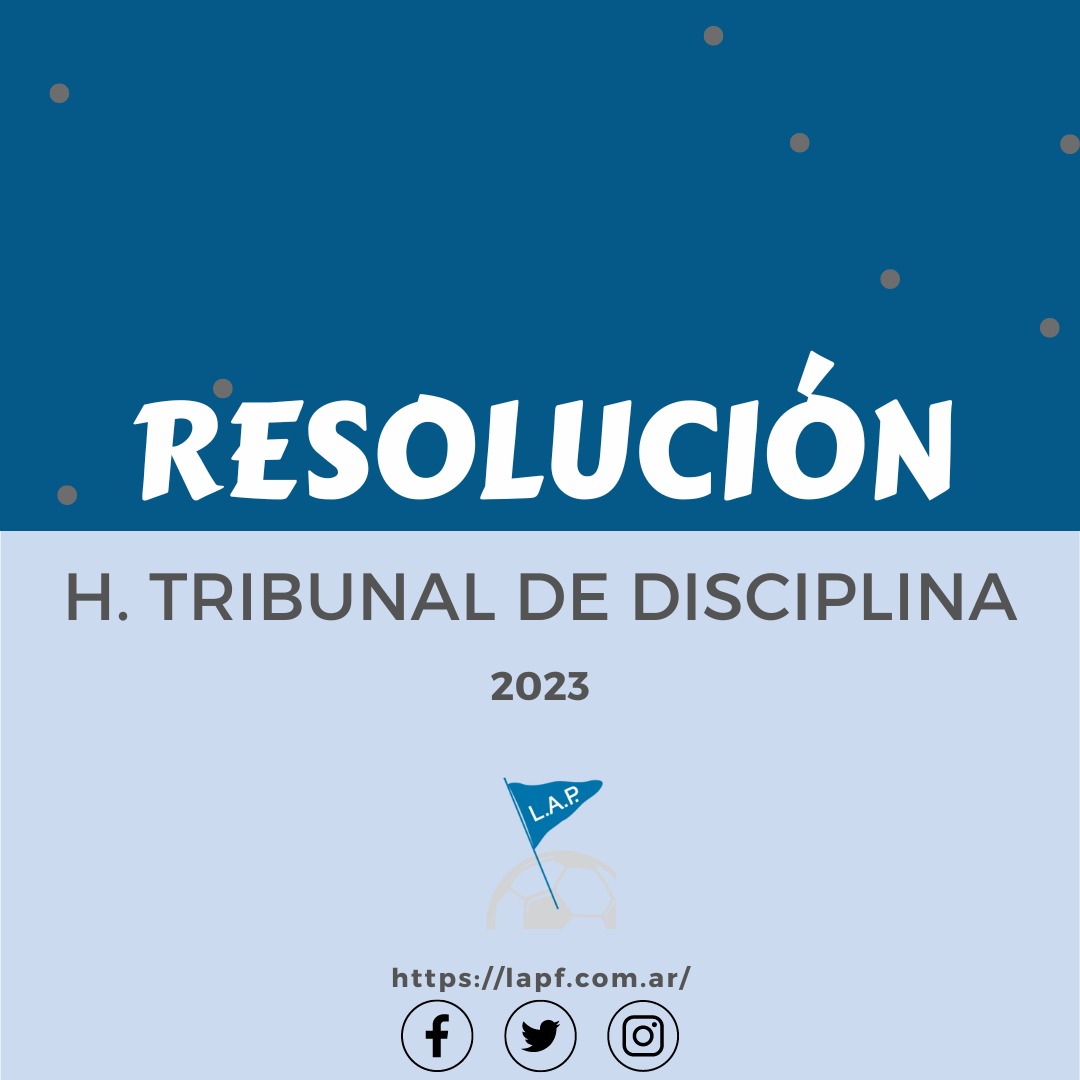 H. TRIBUNAL DE DISCIPLINA – RESOLUCIÓN COMUNIDAD RURAL PROTESTA 6TA DIVISION